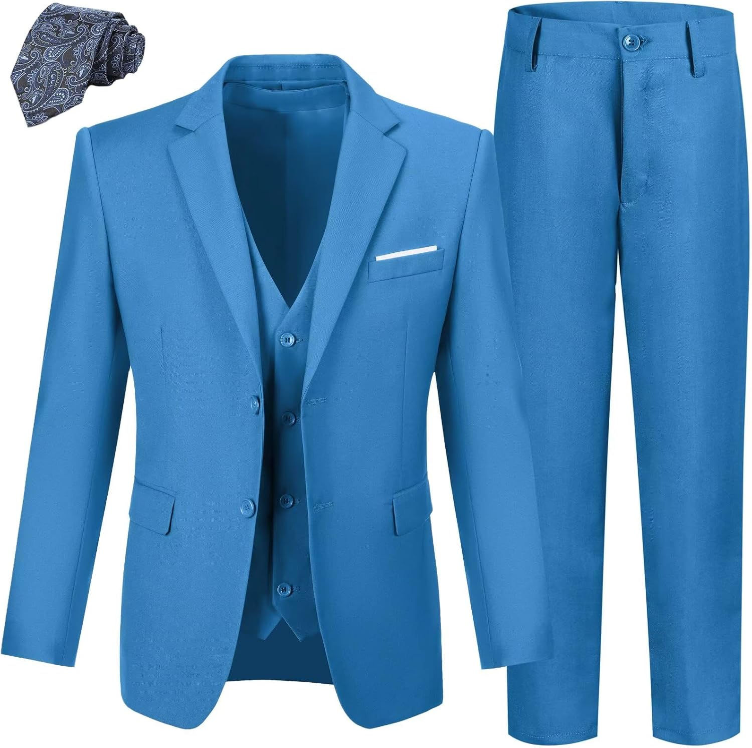 Boys' Suit Kids Formal Tuxedo Suits for Boys Wedding Outfits Dress Vest Pants Suspenders Set Adjustable Waist