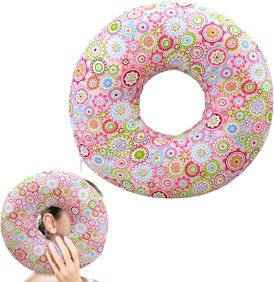 YANGUN 11 Inch Ear Piercing Pillow, Donut Pillow for Side Sleepers, PillowWith Hole for Ear, O-Shaped Pillow for Side Sleepers, Releasing Ear Pain, Piercing Aftercare, CNH and EarPiercing (Pink) YANGUN 11 Inch Ear Piercing Pillow, Donut Pillow for Side Sleepers, PillowWith Hole for Ear, O-Shaped Pillow for Side Sleepers, Releasing Ear Pain, Piercing Aftercare, CNH and EarPiercing (Pink)