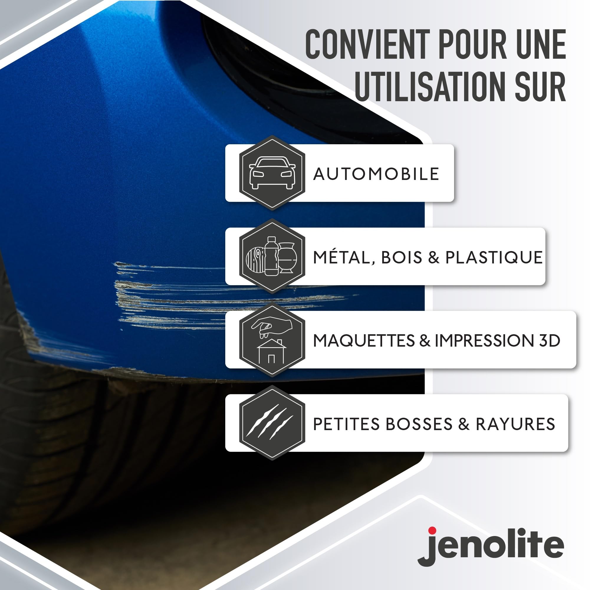 JENOLITE Peinture d'apprêt de remplissage en aérosol | JAUNE | Apprêt flexible avec des propriétés de remplissage élevées | Remplit les petites bosses et rayures pour une finition lisse | 400ml