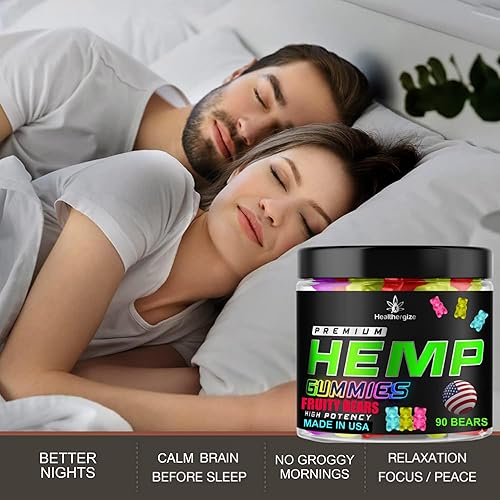 Miniatura 2 de Gomitas de cáñamo prémium con aceite de cáñamo comestibles, calma natural, paz y relajación, promueven el sueño, omega natural 3 6 9, cáñamo de alta