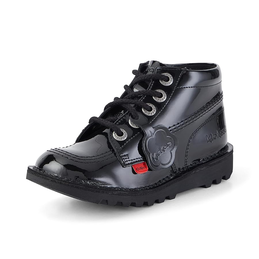 Amazon.com | Kickers Kick Hi Zip I Black Patent 11 US Child