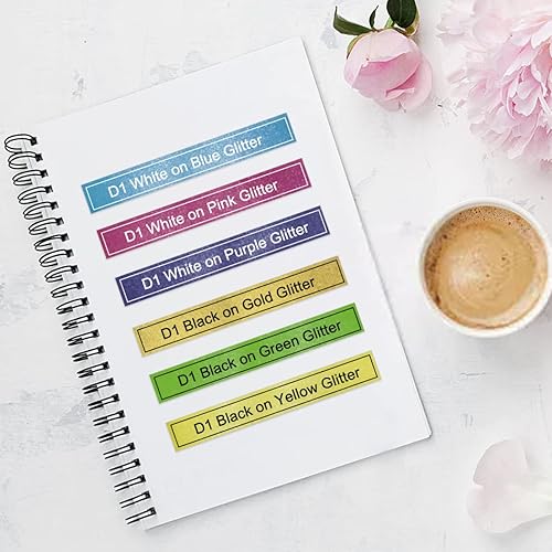 Miniatura 3 de 6 Pack Compatible with DYMO D1 COLORPOP! Label Tape Replacement for Dymo D1 Label Tape 12mm 0.47(Blue/Pink/Purple/Gold/Green/Yellow Glitter)for Dymo