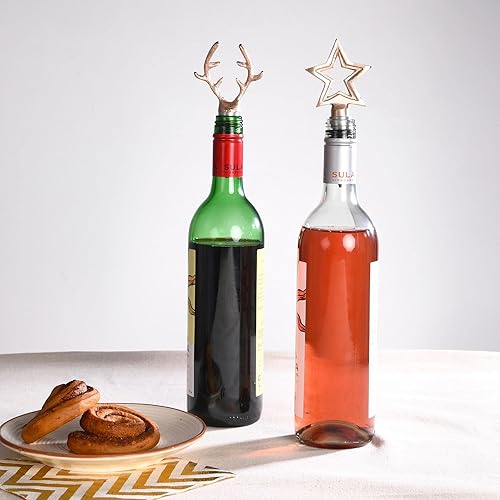 Miniatura 6 de Folkulture Tapones de vino o tapones de vino para botellas de vino, juego de 2, accesorios de vino para regalos de inauguración de la casa,