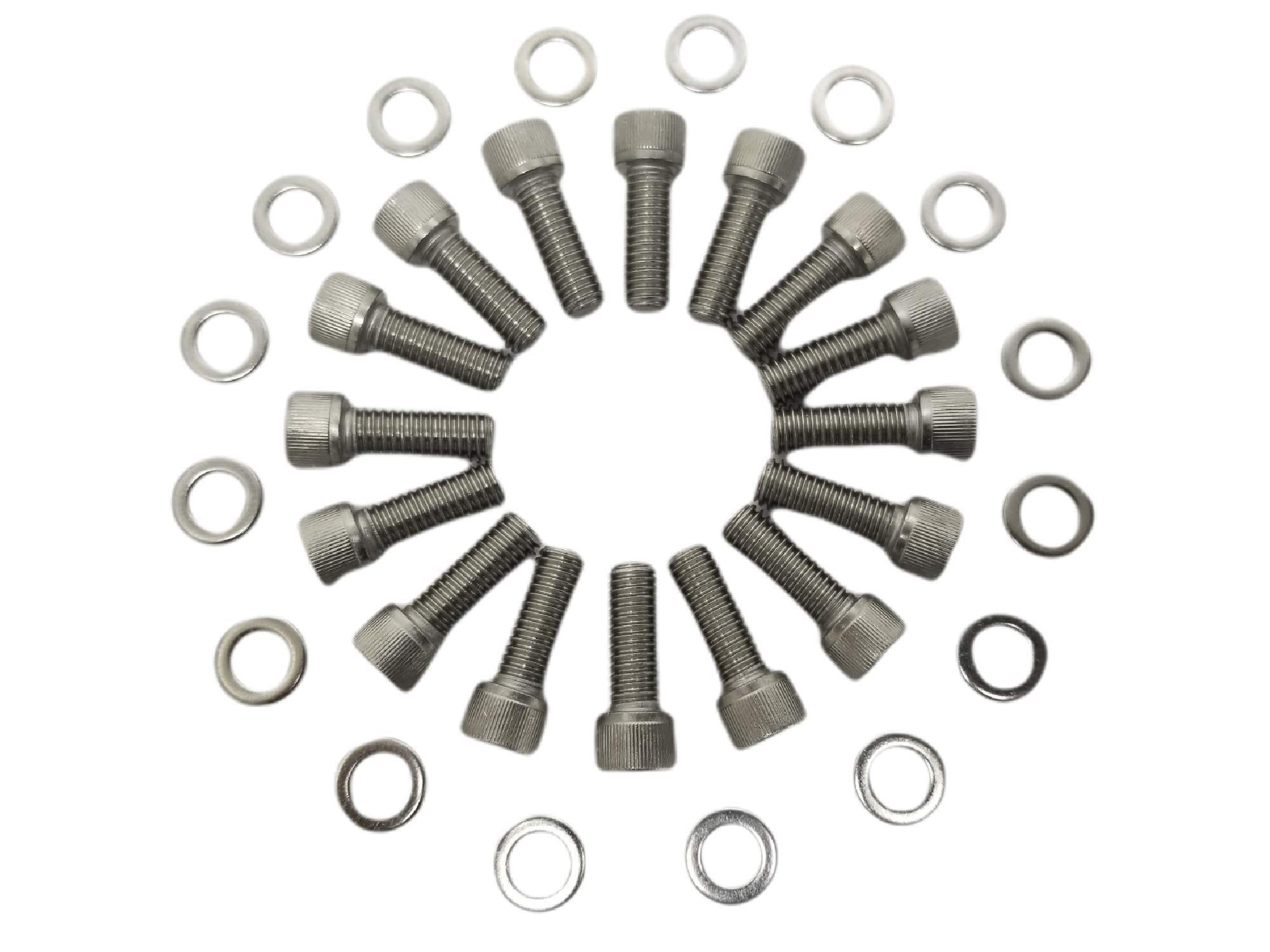 260 289 302 Allen Bolts ALLEN BOLT KIT FOR FORD SMALL BLOCK SBF 260 289 302 - 228pc Stainless Steel Engine Bolt Set (Driver Side Pump Inlet) Stainless Steel Engine Allen Bolts