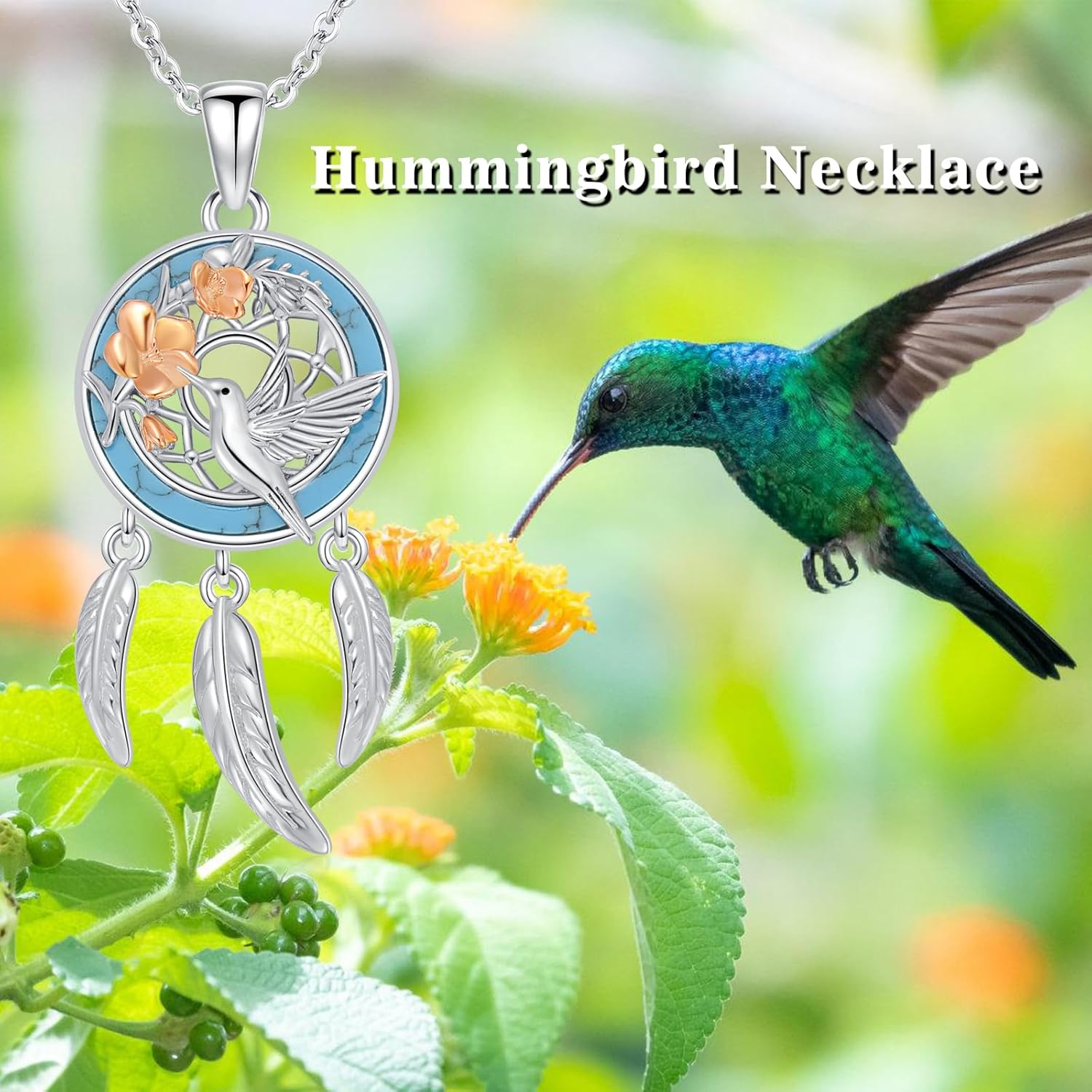 MISTBEE ハチドリフラワーネックレス 女性用 ハチドリ愛好家 925スターリングシルバー ドリームキャッチャー ペンダント タ MISTBEE  ハチドリフラワーネックレス 女性用 ハチドリ愛好家 925スターリングシルバー ドリームキャッチャー ペンダント タ ネックレス ...