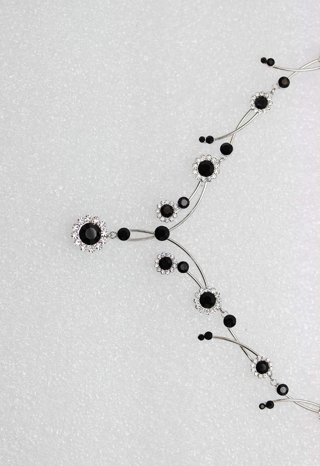 Faship Gorgeous Rhinestone Crystal Floral Necklace Earrings Set - Image 3