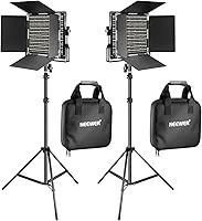 Neewer 2-Pack 660 LED Bi-Color Video Light Kit with 75" Stands, 3200-5600K CRI 96+ Dimmable, Barndoors for Photography & Filmmaking