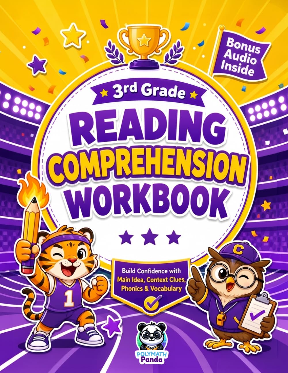 3rd Grade Reading Comprehension Activity Workbook: Learning Common Core | Themes, Characters & Settings | Context Clues, Main Ideas & Phonics | ... Practice Exercises for Third Grader Success