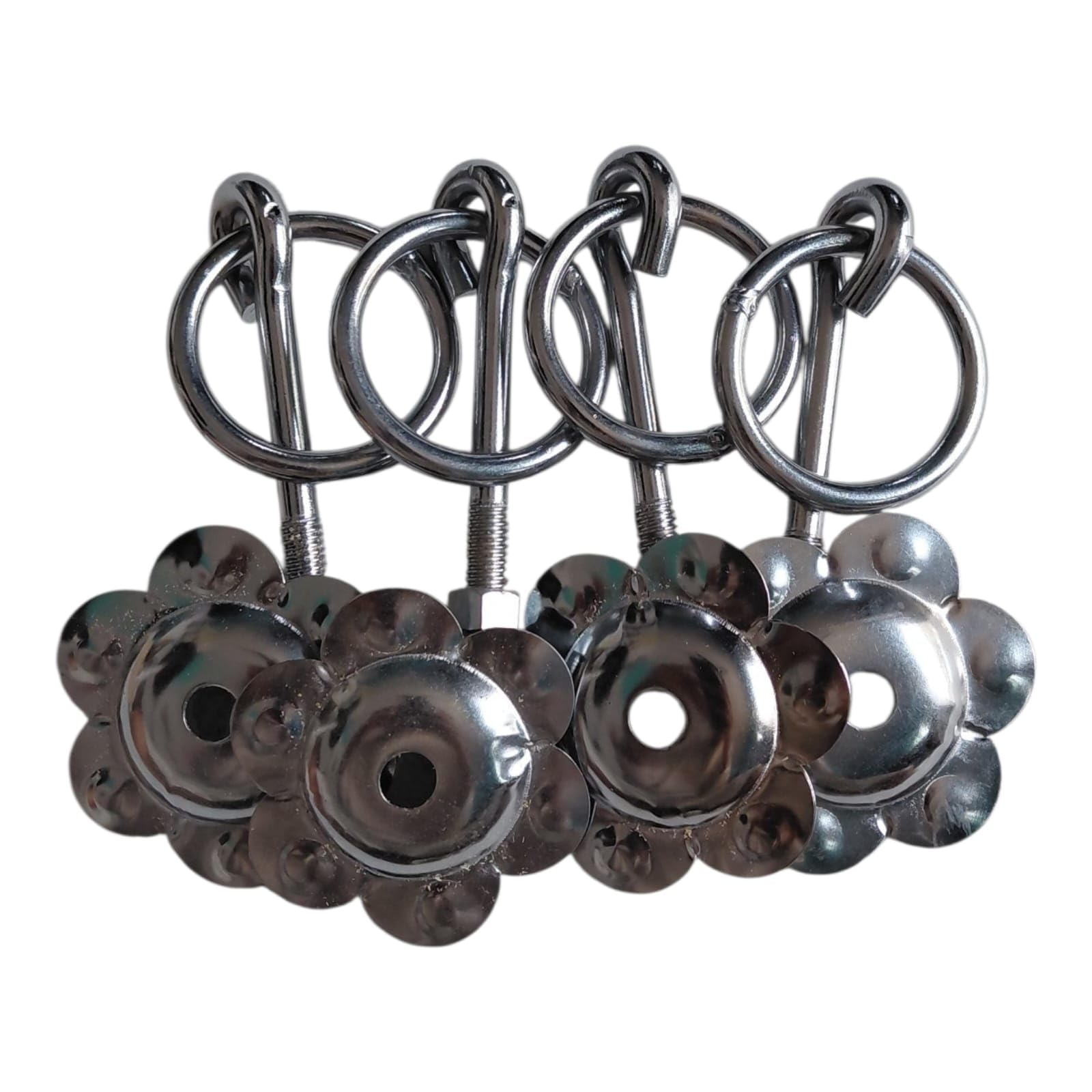 Rose Garden Art Swing Set Hook,JHULA KADI, Round Swing Set,Bottom KADA,for Tyer Swing,Wooden Swing,OR Any Zula OR JHULA (Silver Chrome Plated Metal Hook Set of 4)-image-40