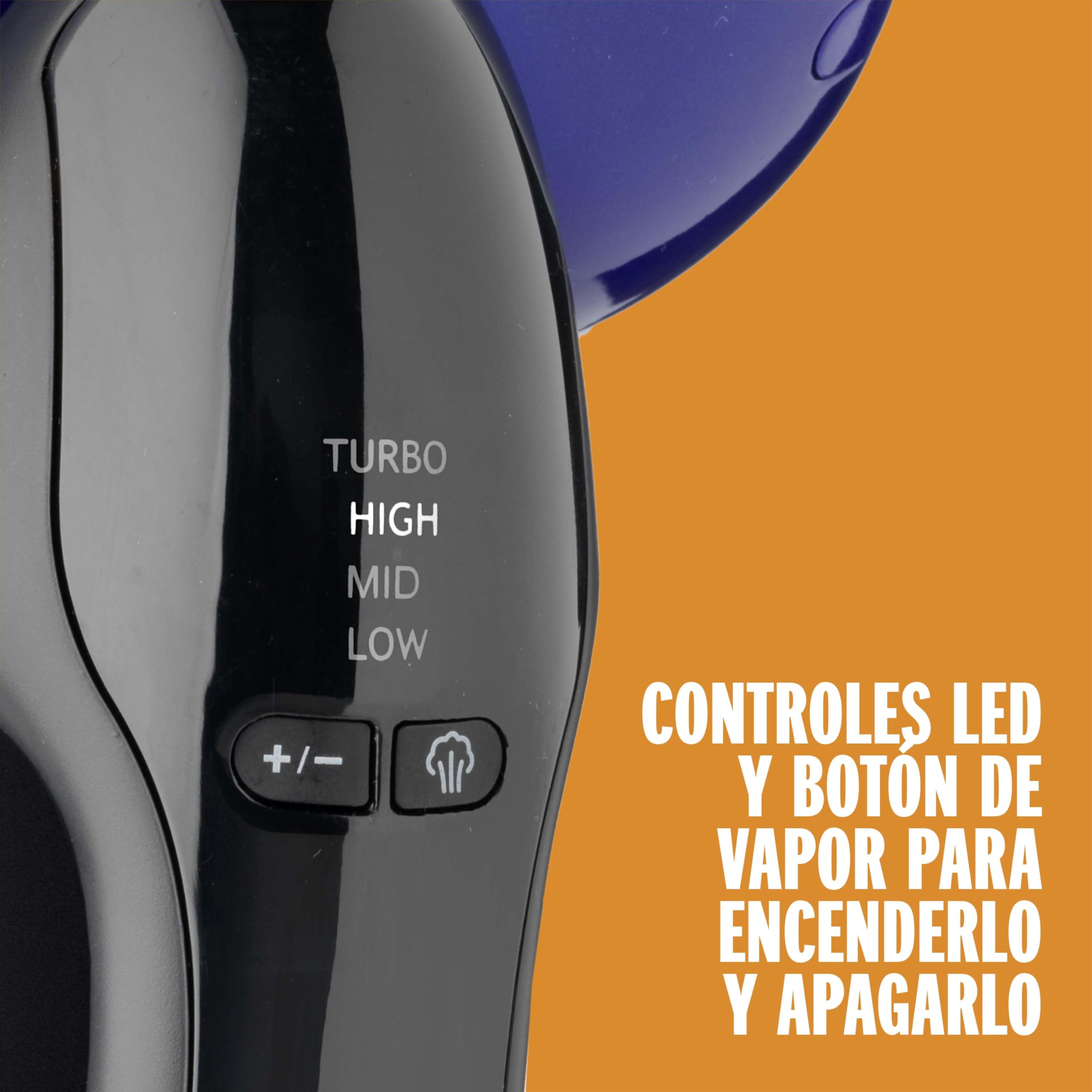 Conair GS108E Plancha de Vapor Vertical y Horizontal Steam & Iron Turbo 2 in 1, Vaporizador de Ropa, 1840 W, Elimina el 99,9% de las bacterías, Ideal para viajes y hogar