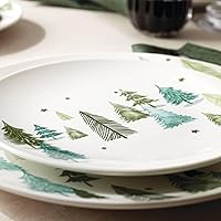 Vista 6 de Lenox 880068 Balsam Lane 4-Piece Dinner Plate Set(Green), Christmas Drinkware, Holiday Hosting