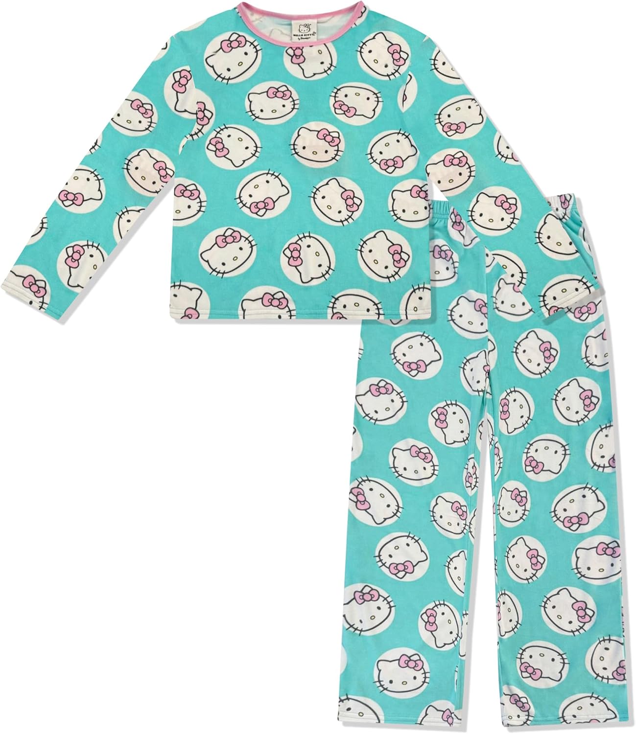 Hello Kitty Girls Pajama Pants and Sleep Shirt Sets for Kids - 2 Piece PJ Sleepwear Set for Toddler Girls - Official License