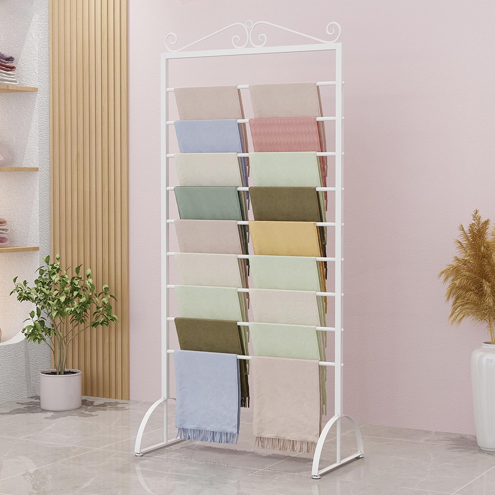 Perchas para bufandas de doble cara, organizador independiente y antideslizante para minoristas, manualidades, toallas, hiyabs, pantalones, estante de almacenamiento de cinta y estante para corbatas