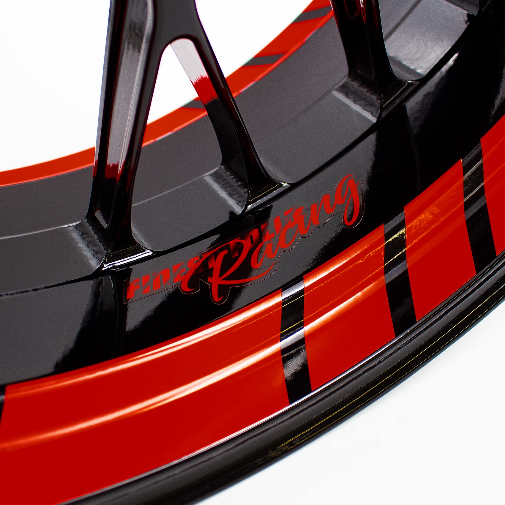 MR020 Komplet 18 naklejek design na felgi motocyklowe i samochodowe 15", 16", 17", 18", 19" (38,1, 40,6, 43,2, 45,7 do 48,3 cm) (07 karmazynowy)