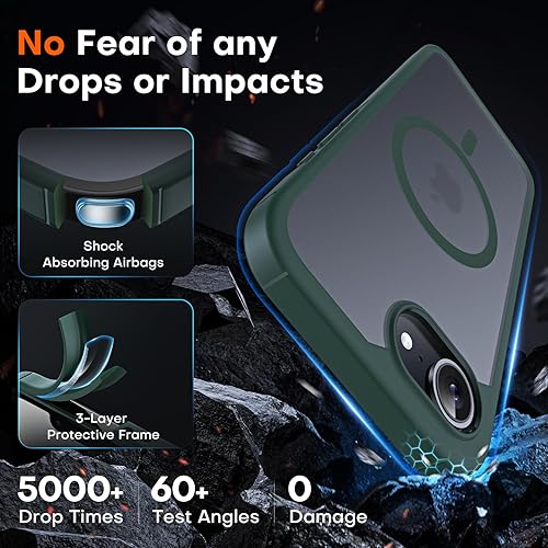 Miniatura 276 de TOCOL Funda magnética para iPhone 15 Pro Max, protección completa mejorada de la cámara, compatible con Magsafe, protección contra caídas, funda