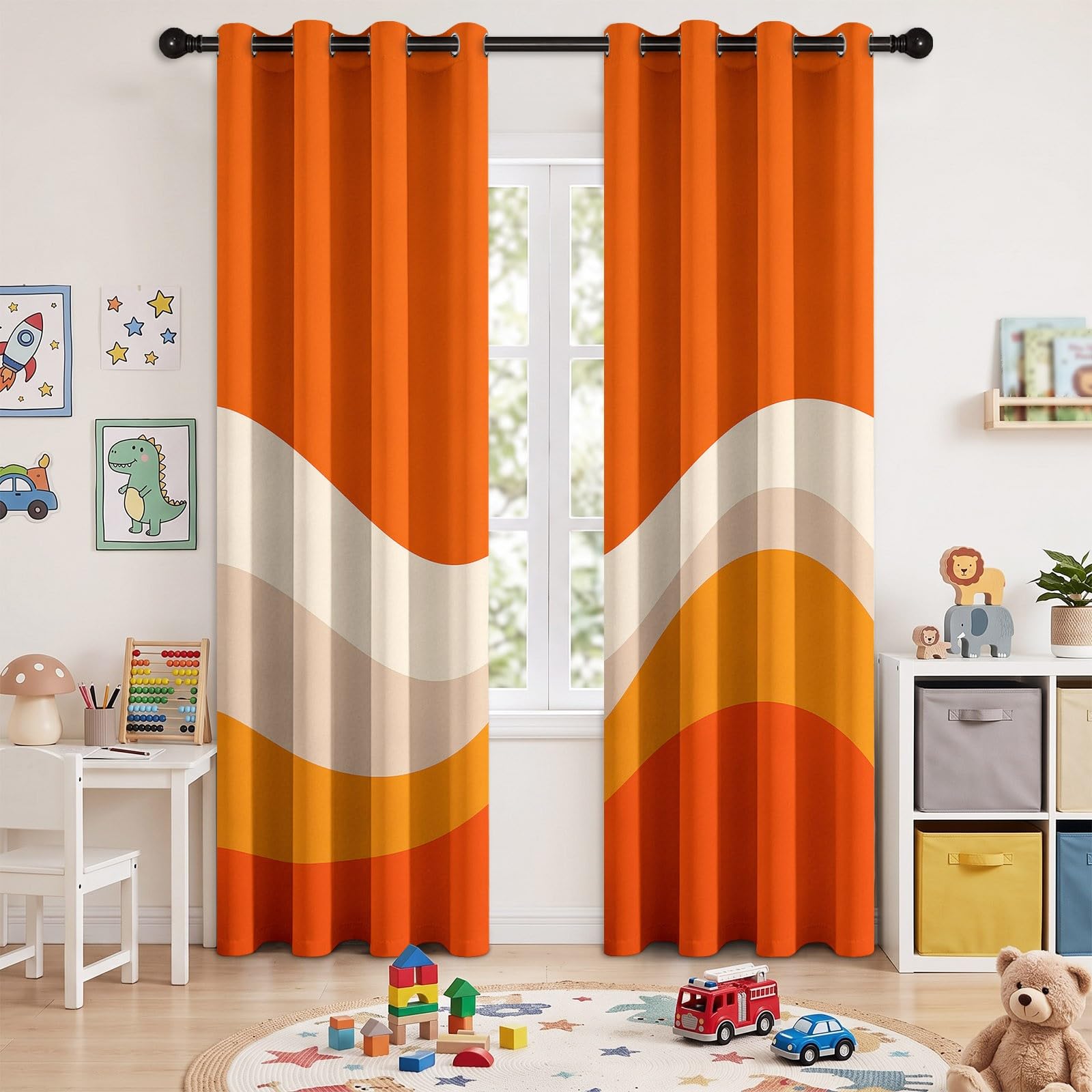 Zasłony zaciemniające w stylu vintage, wys. 229 x szer. 117 cm