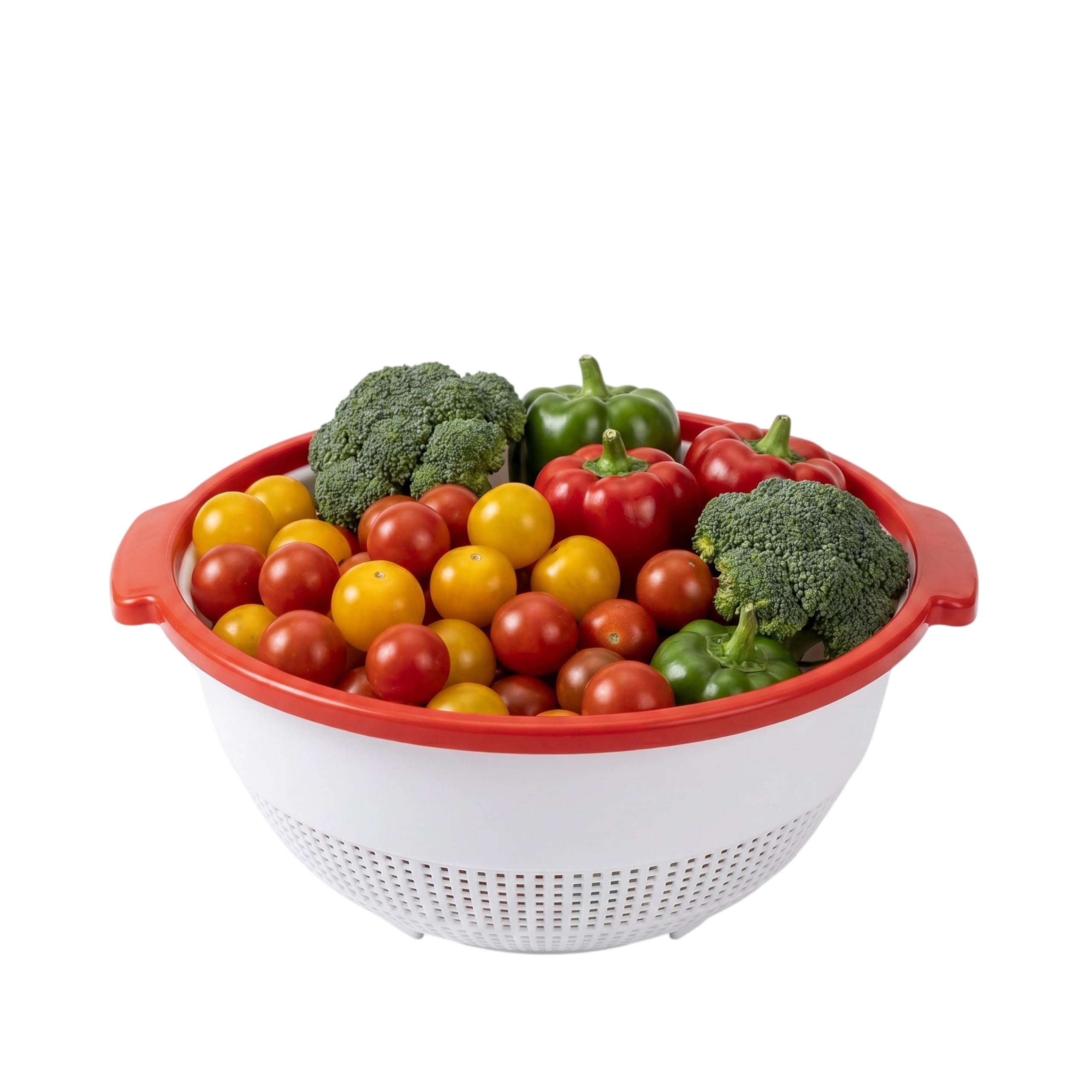 STL Plastic Colander Strainer Bowl, Food Washing Drain Basket for Pasta Rice Vegetables Salad, Large Kitchen Colander Sieve Drainer, Lightweight Food Strainer Kitchen Accessories (25)