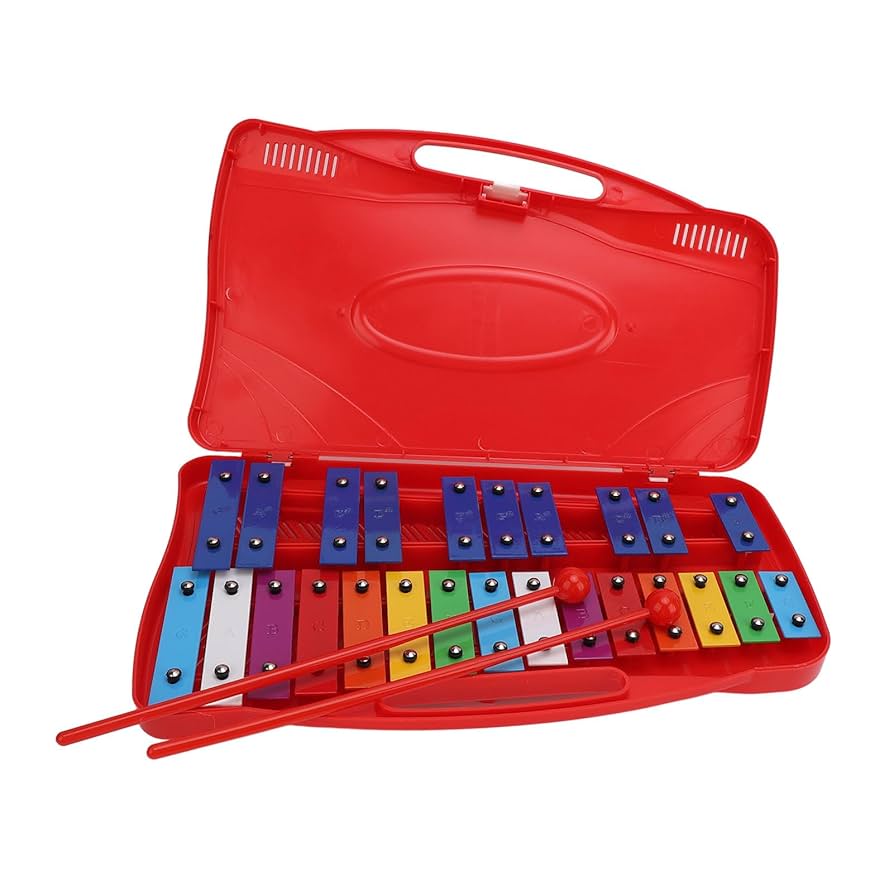 木製琴、赤色カバー付き Amazon.co.jp: 木琴、2オクターブ25ノート耐久性のある多機能