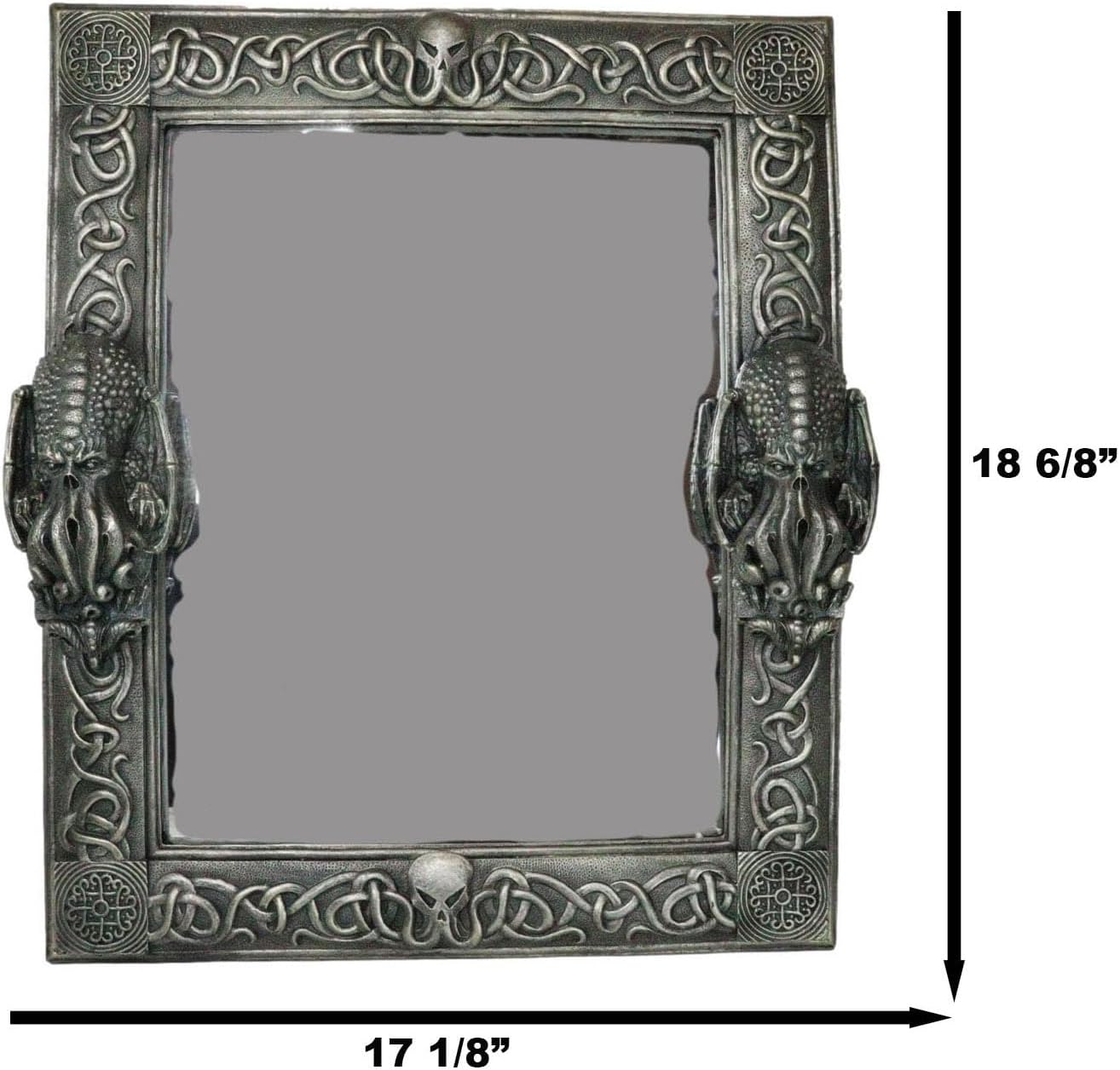 Ebros 18.75" Tall Vintage Antiqued Bronze Marine Sea Monster Kraken Cthulhu Octopus Tentacles Vanity Wall Mounted Mirror Sculpture Legends Myths and Fantasy Accent Decor