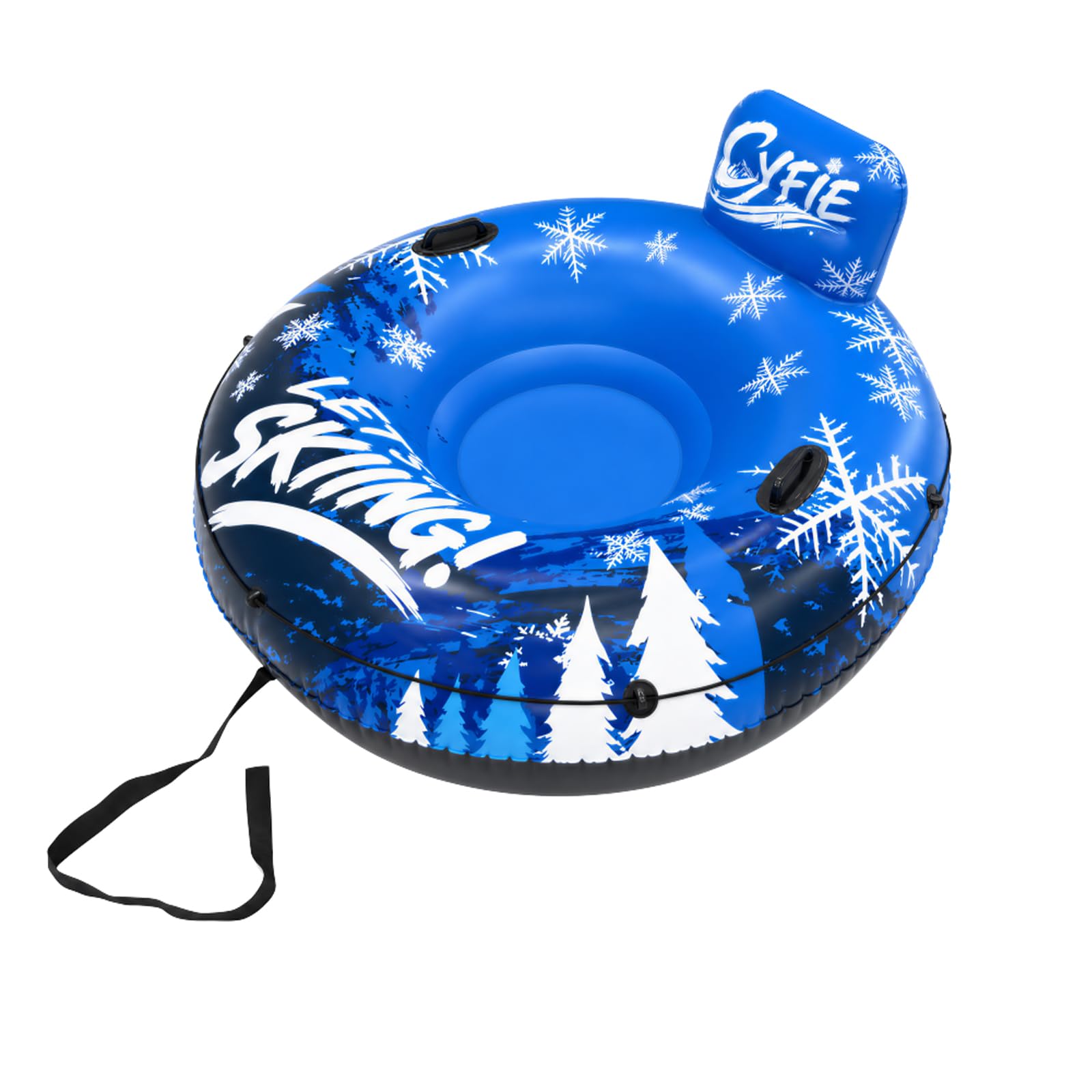CYFIE Pneu à neige gonflable de 120 cm avec laisse pour adultes