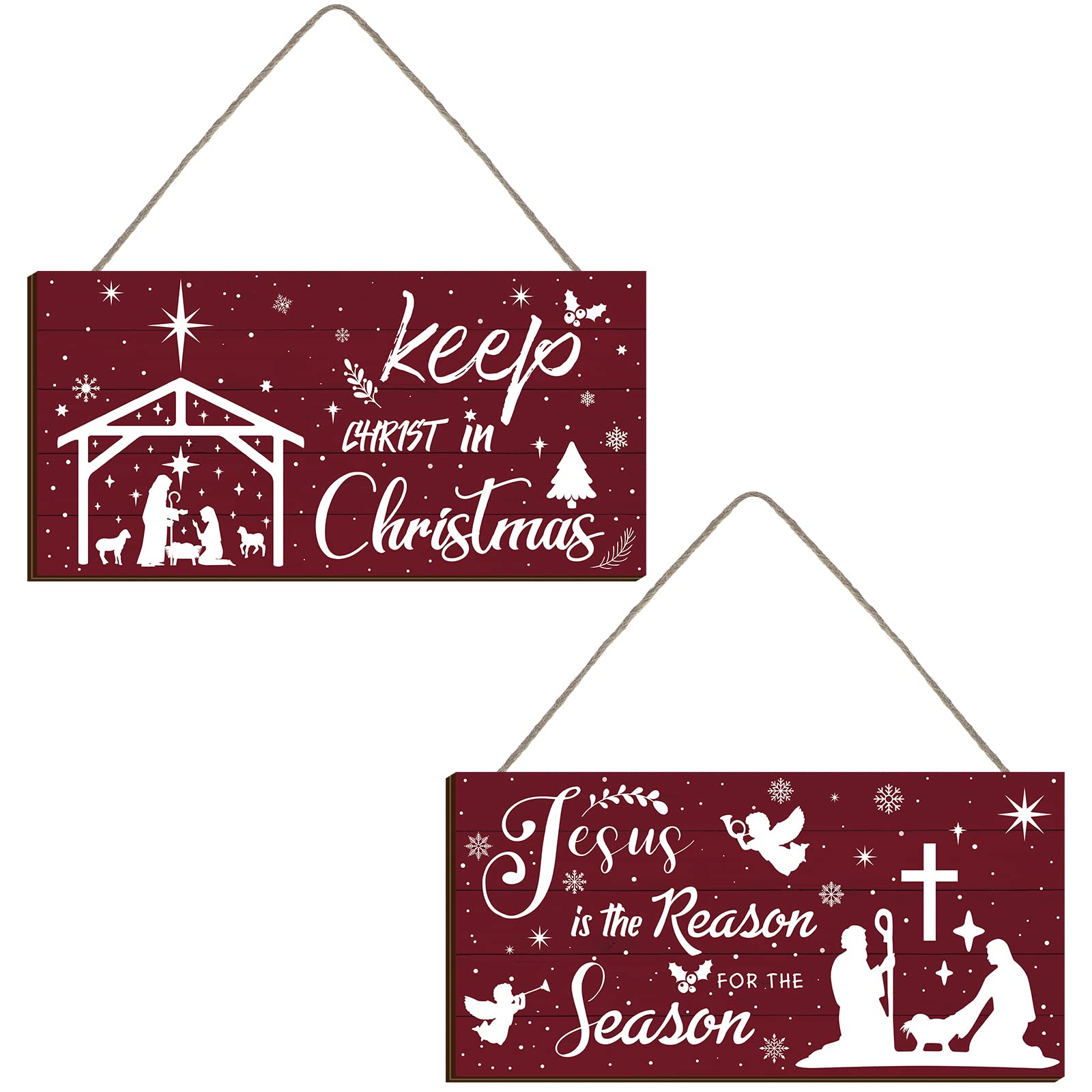 Crèche de Noël en bois à suspendre pour illuminer votre salon et créer une ambiance chaleureuse
