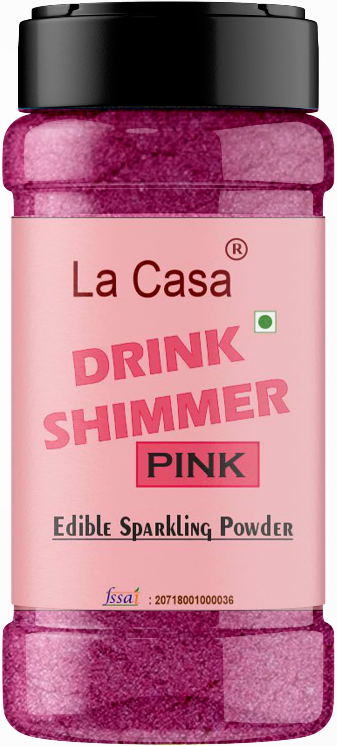 La Casa Drink Shimmer | Pink | Edible Shine/Glow For Drinks/Liquids | 50gm |