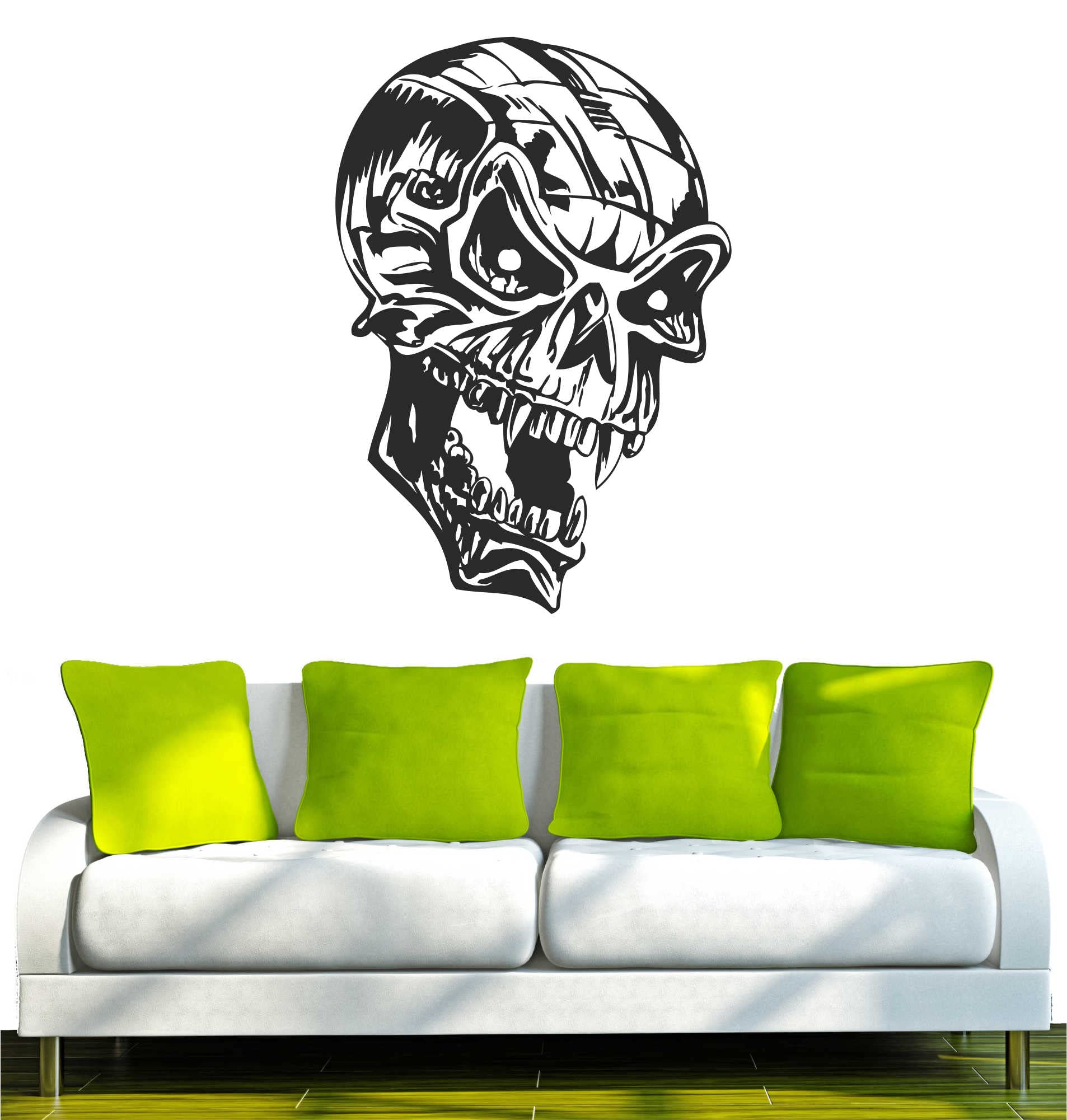 Wandtattoo Teufel Der Hölle – 120x82 Cm, Silber, Selbstklebend, Für Wohnzimmer, Kinderzimmer & Mehr