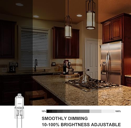 Miniatura 10 de Bombilla G4, bombillas halógenas de 12 V 20 W, 2 pines, bombillas G4 de repuesto para luz de disco debajo del gabinete, candelabros, luces