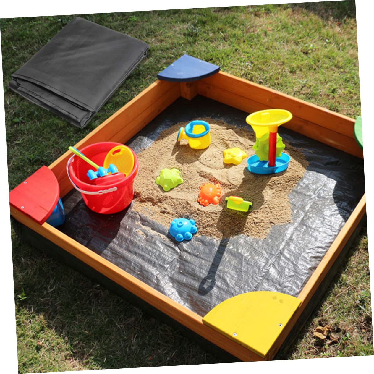 CANIGHT Cover Bath Cover Beach Toys Water Pool for Solar Blanket Waterproof Sandbox Cover Outside Toys Inflatable Toy Waterproof Tarp Cover Tub Cover Black Oxford Cloth