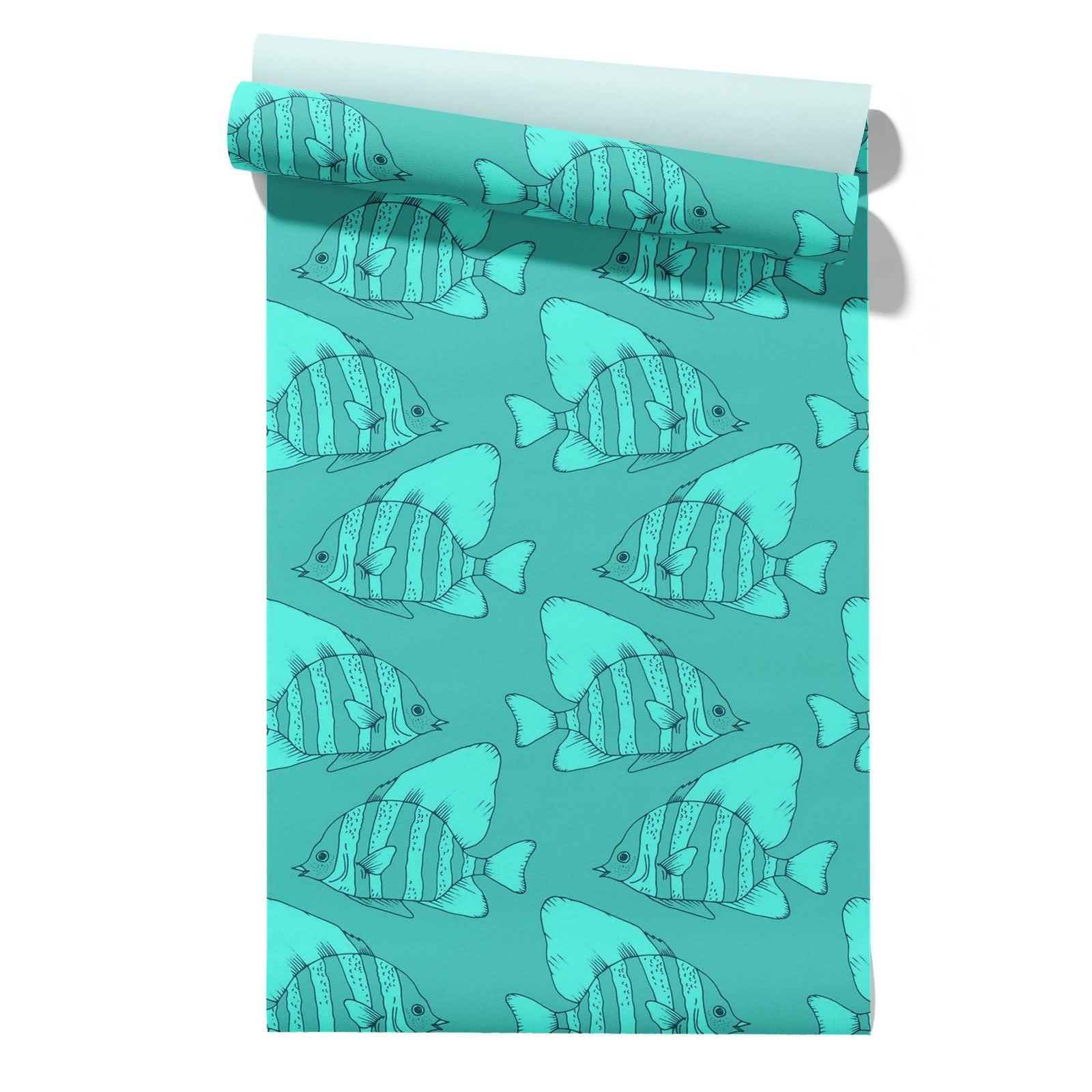 Cevan Style 2 Wallpaper Table Motorhome Covering Fish Cute Cartoon Pasting Tables For Flower Furniture Makeover Wallpaper Peel And Stick 45X300cm