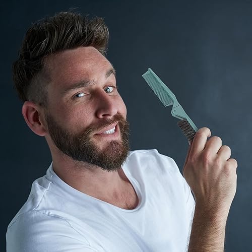 Miniatura 6 de 2 peines plegables de dientes dobles para burlas y trenzado de cabello, cepillo de bolsillo plegable para estilo de salón, portátil para hombres y