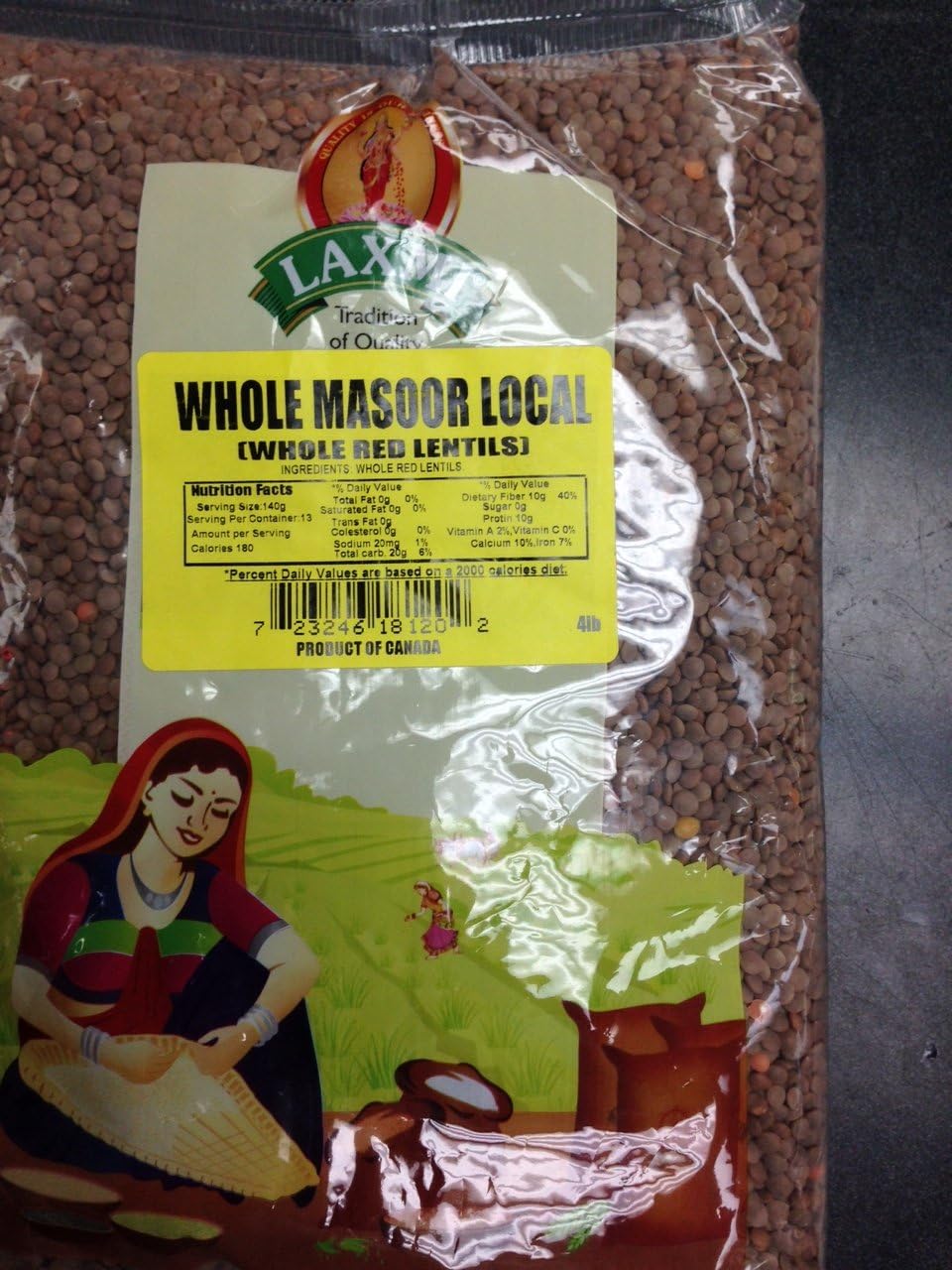 Laxmi Gourmet Whole Pulse Masoor (Red Lentils) - 4lbs
