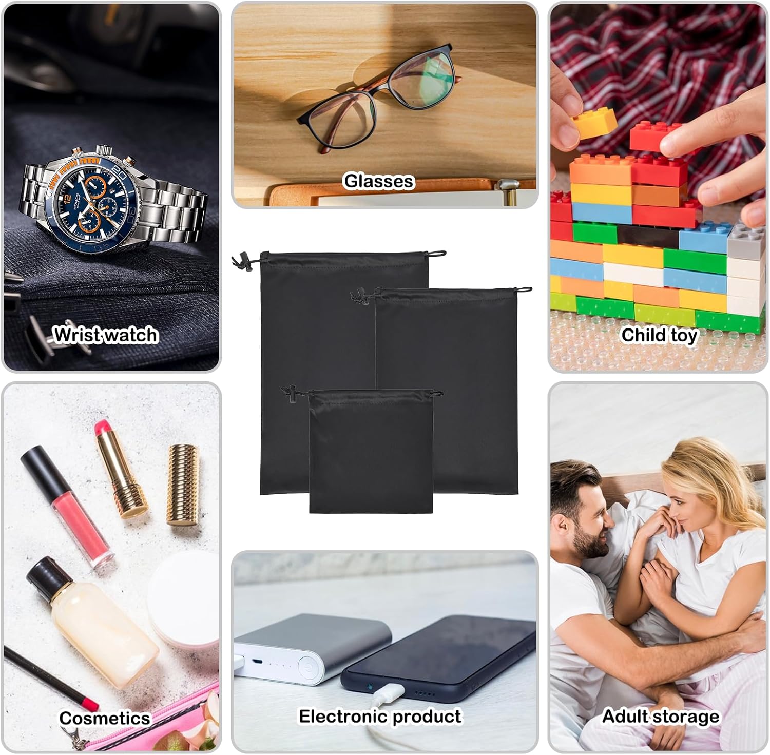 1 Pcs Storage Box With A Combination Lock And 24pcs Drawstring Storage Bags