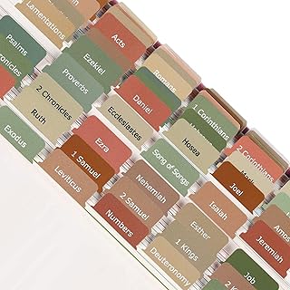 pddstance Bible Tabs, Macaron Color Bible Tabs for Women, 80 Tabs for 66 Bible Chapters & 14 Blank, New and Old Testament, Laminated Adhesive Bible Tabs Dividers