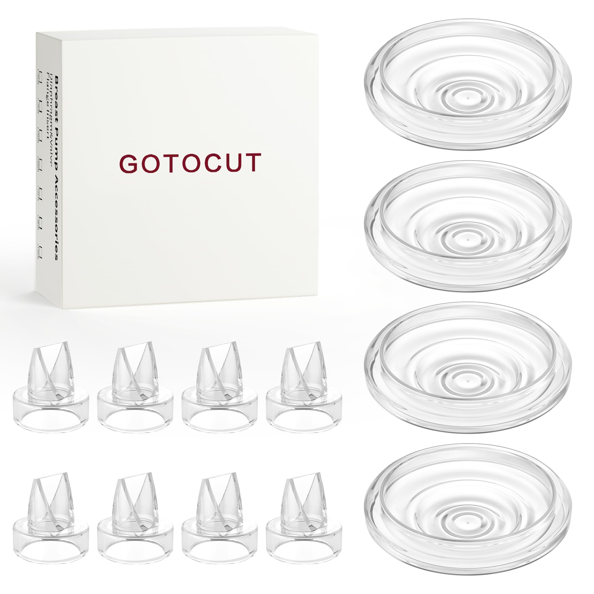 Gotocut 12 Count S9 Pro/S12 Pro Replacement Parts for Momcozy, Duckbill Valve Silicone Diaphragm Compatible with Momcozy S9 Pro/S12 Pro Wearable Breastpump,Breastfeeding Essential Kit
