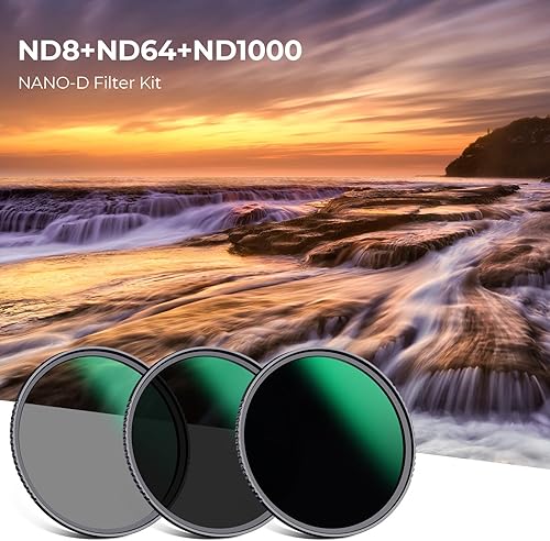 Miniatura 2 de K&F Concept Kit de filtros de lente ND8 ND64 ND1000 ND de 2.835 in, vidrio óptico, 24 filtros impermeables multicapa con bolsa de filtro y paños de