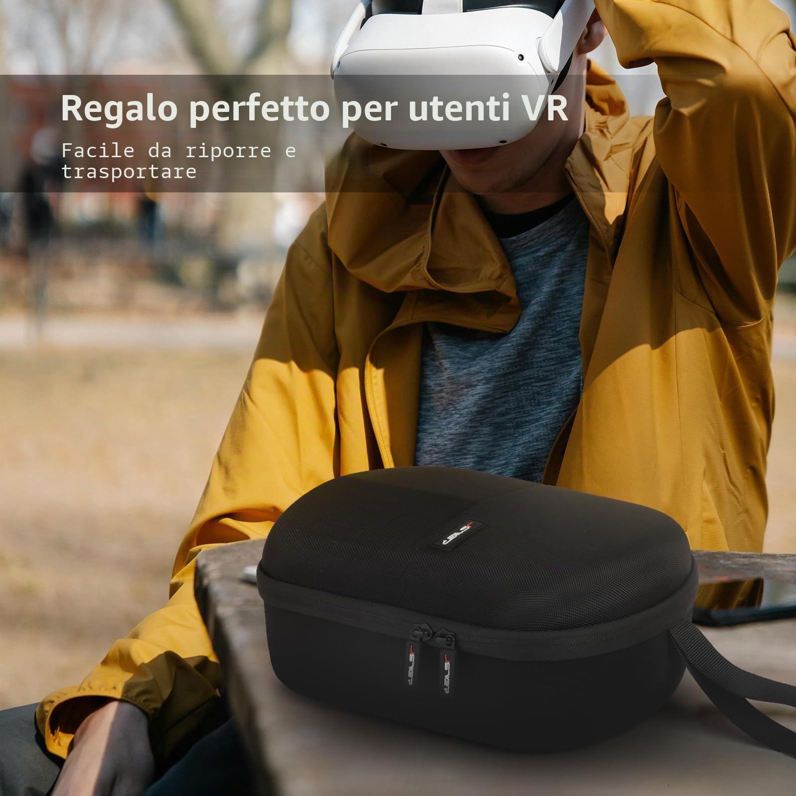 JSVER Custodia per Meta Quest Borsa da Trasporto per Quest 3/per Quest 3S/per Quest 2/Vision Pro Adatta per Viaggi e Archiviazione Domestica, Custodia Rigida per Quest 3/2