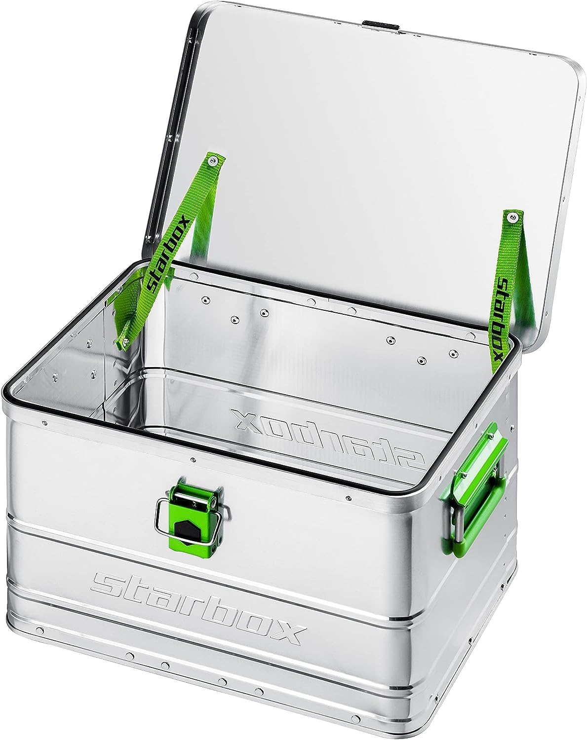 ALUTEC Caja de aluminio Starbox 30 (Capacidad 30 litros, Dimensiones internas (LxAxH) 430 x 335 x 270 mm, resistente al polvo y salpicaduras, incluye cintas de sujeción, caja de herramientas) 26030