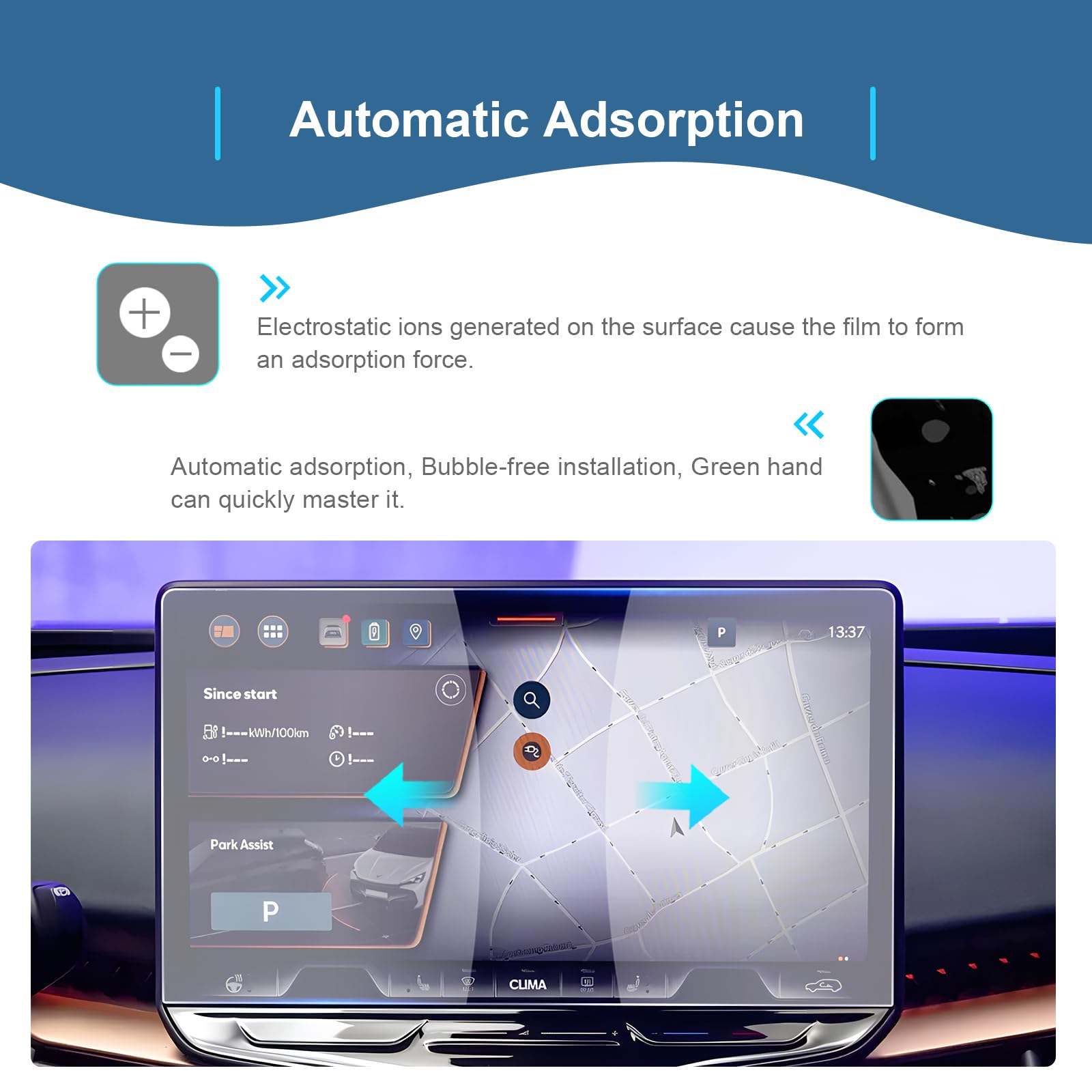 GAFAT Compatible con Nuevo Cupra Tavascan 2025 2026 15" Navigation Protector de Pantalla, Pantalla de Vidrio para Tavascan VZ 15" Touchscreen, Antigolpes, 9H Antiarañazos