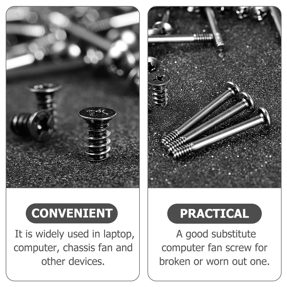 Computer Cooling Fan Mount Screws, 60pcs PC Case Fans Screw Kit Self-Tapping Long Screw Computer Case Fan Short Screw Reducing Noise Anti-Vibration Screws