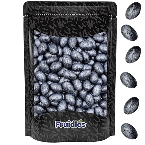 Miniatura 3 de Fruidles Almendras de caramelo Jordan con un revestimiento de azúcar dulce, certificado Kosher Parve (media libra, negro con esencia plateada)