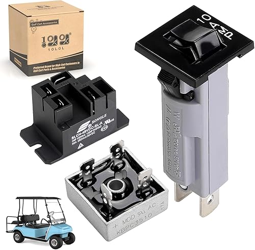 10L0L Kit de reparación de cargador de batería para carrito de golf para Club Car 30A DC48V Powerdrive 1 y Powerdrive 2, incluye rectificador y relé