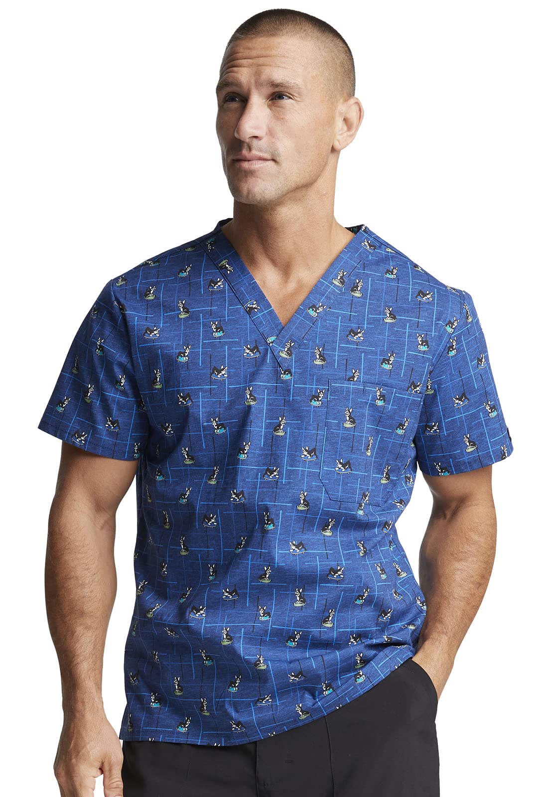 Dickies EDS Signature Scrubs for Women and Scrubs for Men, Unisex One Pocket V-Neck Top in Soft Brushed Poplin 83706