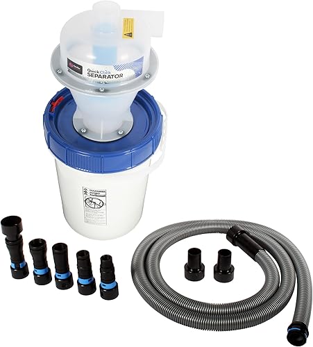 Separador de polvo de clic rápido montado con contenedor de recolección de bloqueo de 5 galones y juego de adaptadores de herramientas eléctricas de