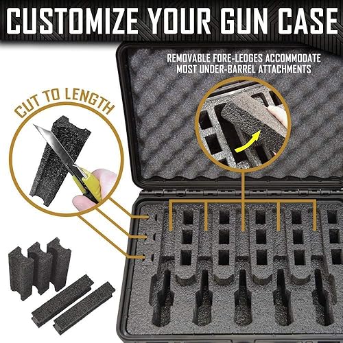 Miniatura 2 de Inserto de espuma de almacenamiento de pistola y cargador para funda Apache 4800 Juego de 2 piezas Base de polietileno de grado militar precortada