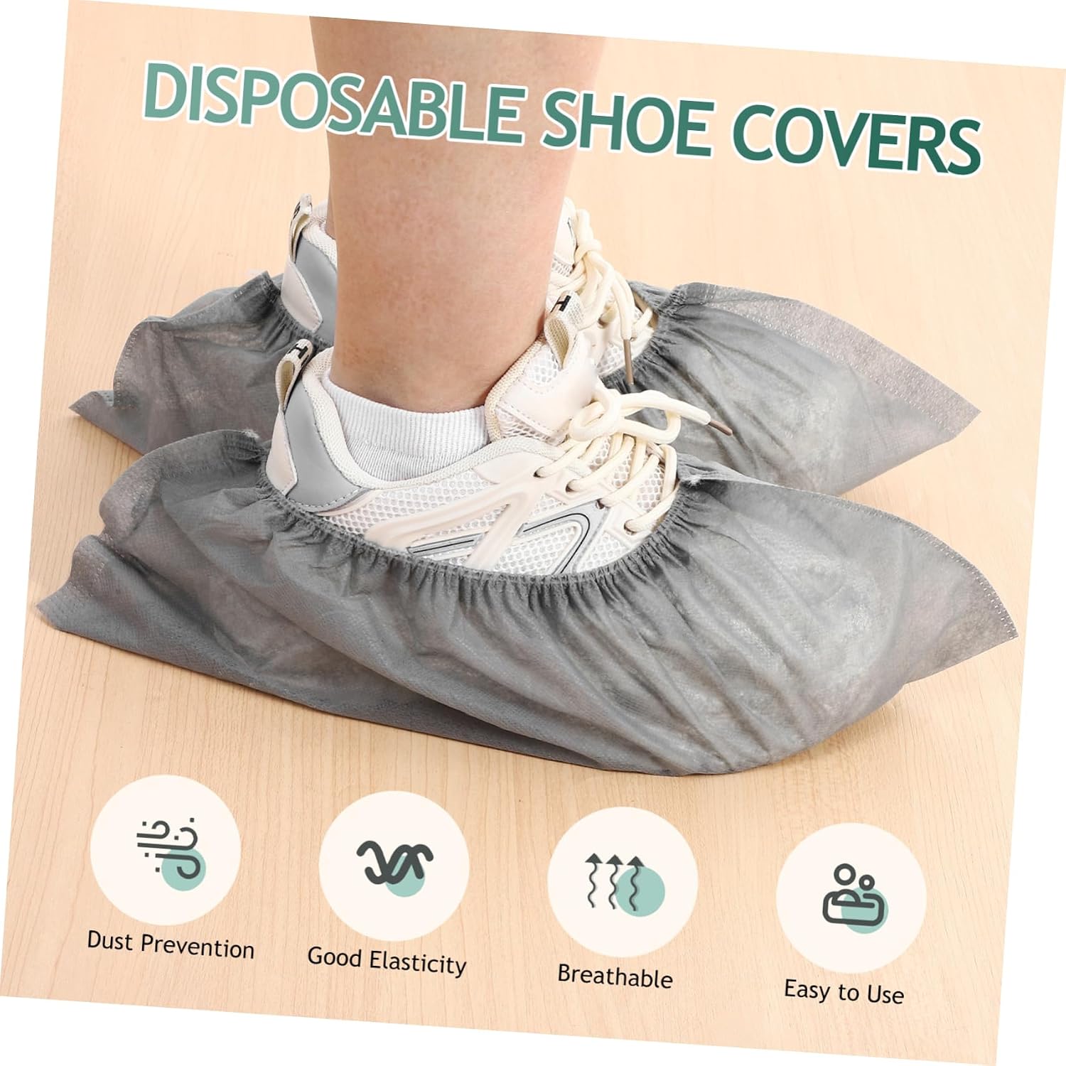 Hemobllo 100Pcs Disposable Shoe Covers Fit Indoor Shoe Protectors with Slip Texture Thick for Use
