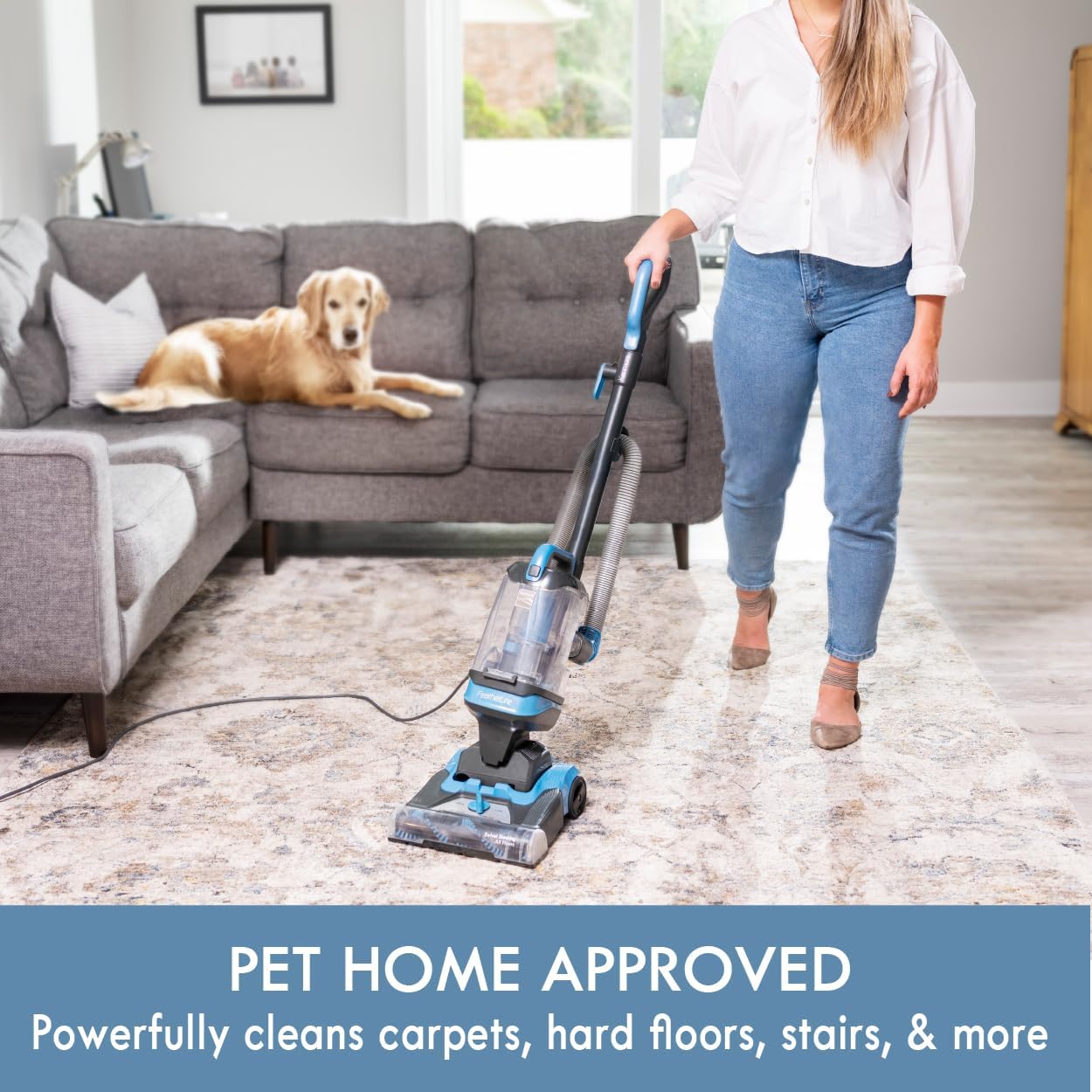 kenmore du1040 featherlite bagless upright vacuum lightweight cleaner with 4 height adjustment, swivel steering design, 2 cleaning tools for carpet and hard floor, blue