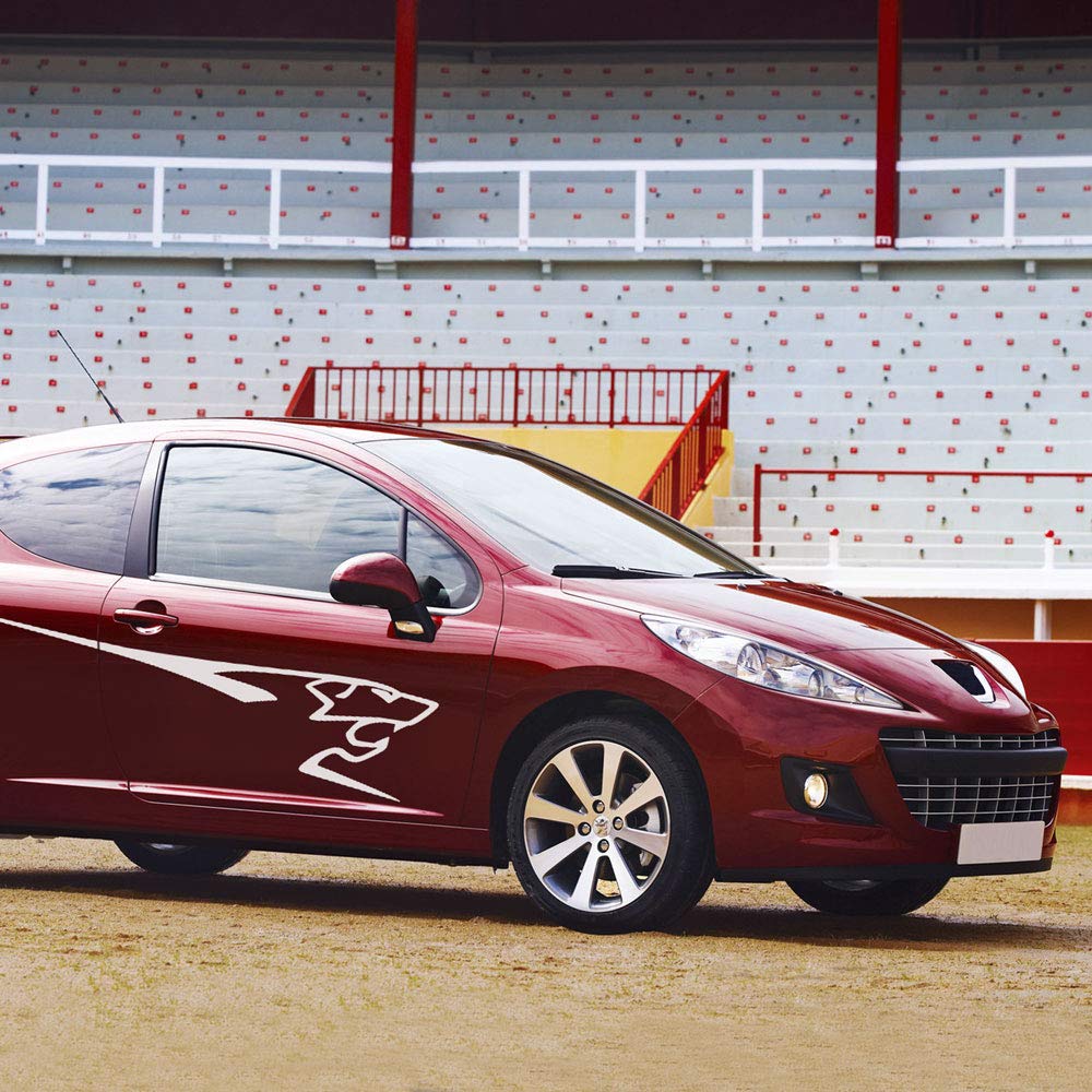 Deko-Set Peugeot 207 Löwe verchromt für Seitenwände 220 cm