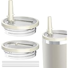 2Pack 40oz Tumbler Flip Straw Lid Replacement suit for Stanley Quencher cup,leak proof and spill resistant tumbler lid, convenient Tumbler Cover applicable to Stanley 40oz tumbler Beige