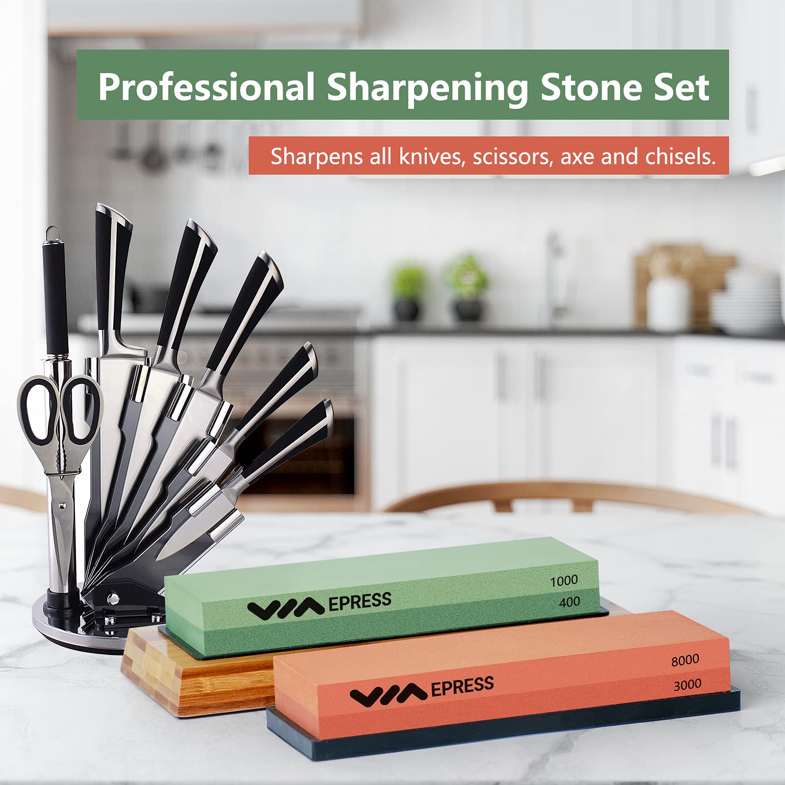 EPRESS Knife Sharpening Kit 10 in One Combo, Multipurpose Knife